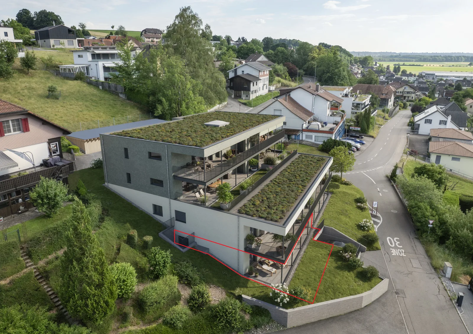 Ihr Zuhause mit Panoramablick – 3.5-Zimmer-Erdgeschosswohnung mit grosszügiger Terrasse - 1