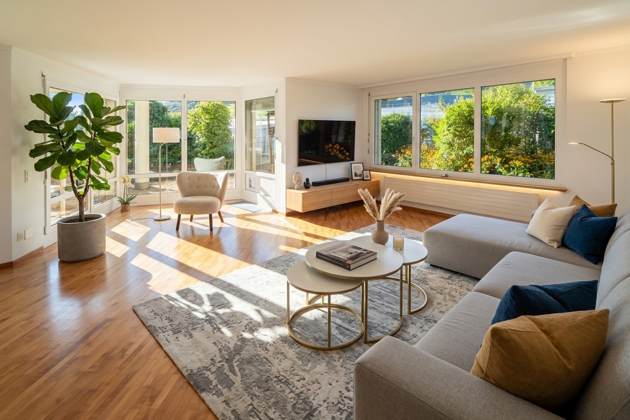 RESERVIERT: 5.5-Zimmer-Attika mit 550 m² Gartenterrasse in Samstagern - 2