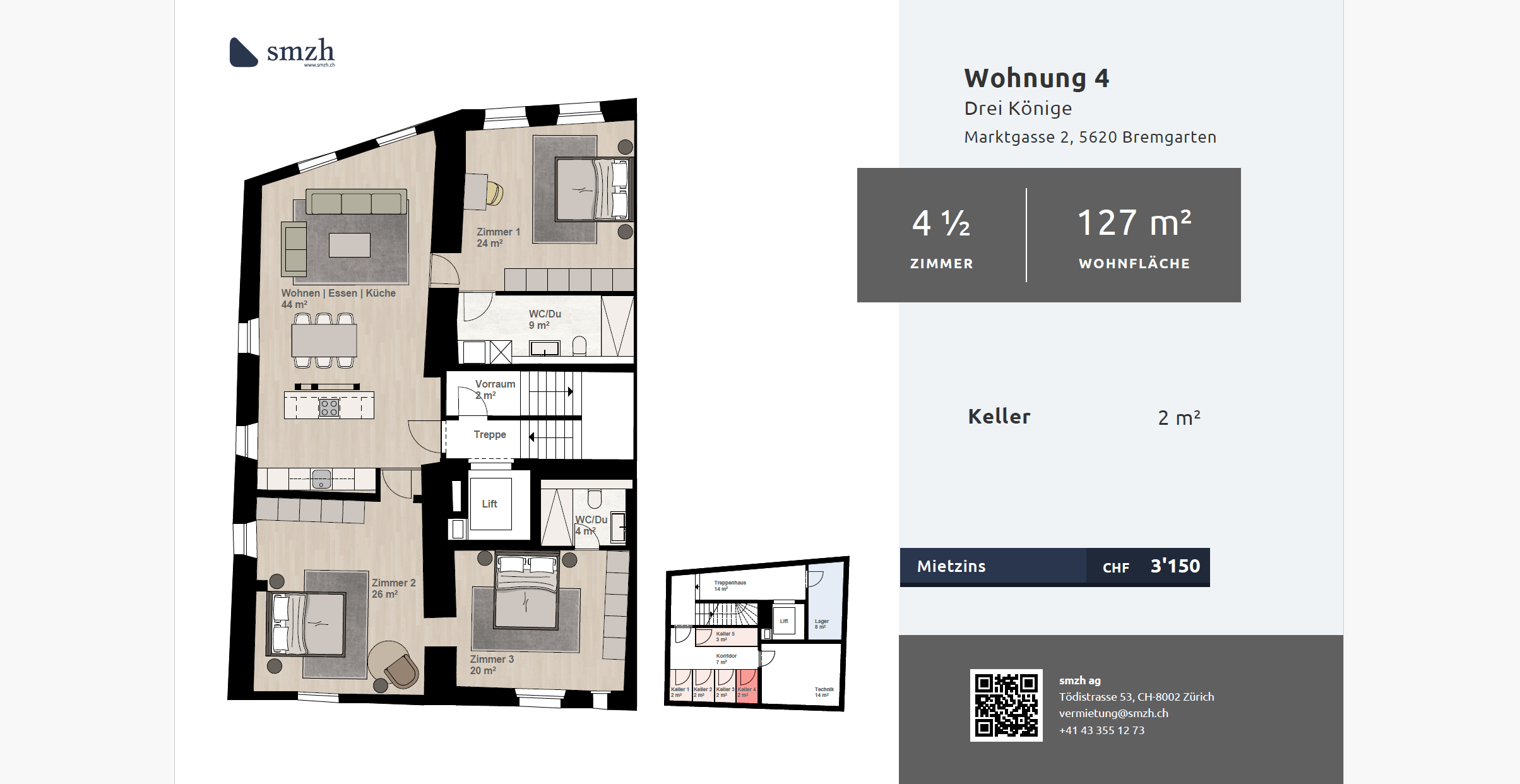 Stilvolle 4.5-Zimmer-Wohnung im Herzen der Altstadt von Bremgarten AG - 2