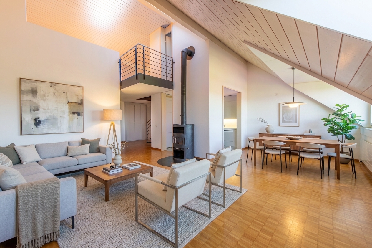 Duplex-Highlight mit Waschturm, Réduit & Cheminée - 2