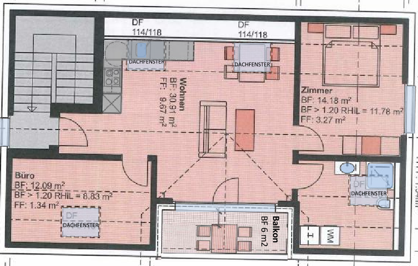 3.5-Zimmer-Dachwohnung mit hohen Decken in Wolfwil - Erstbezug mieten - 3