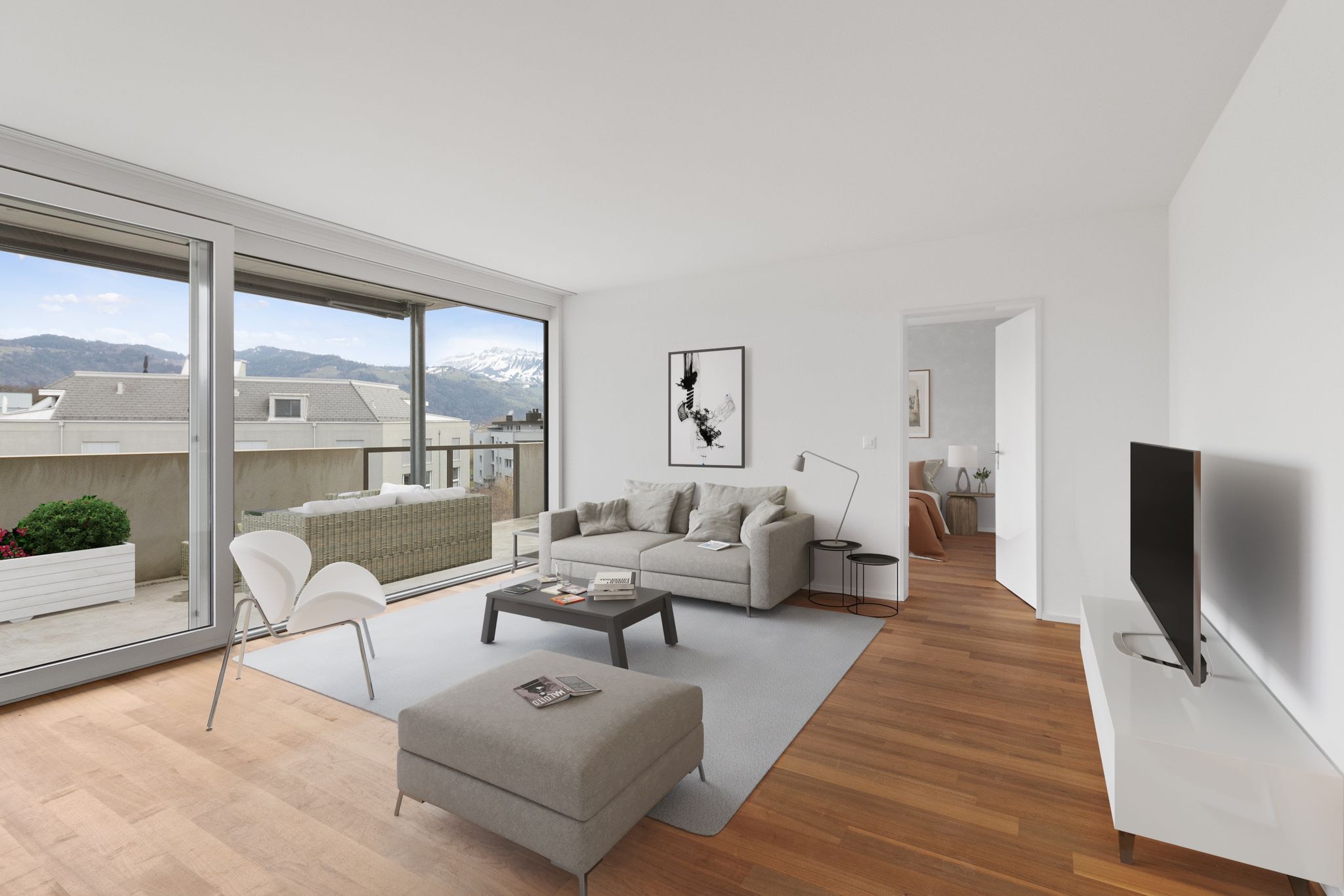 4.5-Zimmer-Attikawohnung mit 2 Terrassen in Gwatt (Thun) mieten - 2
