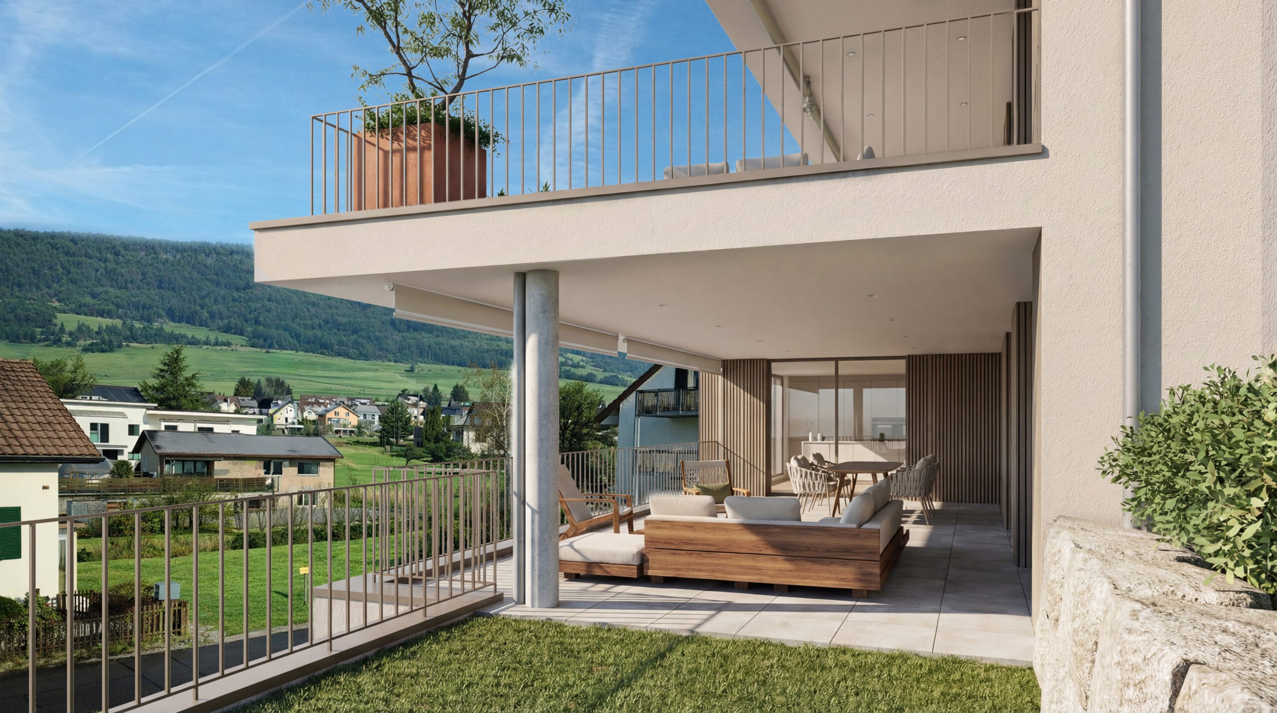 4.5-Zimmer-Terrassenwohnung mit 52 m² Loggia und 12m² Rasenfläche in Erlinsbach kaufen - 2